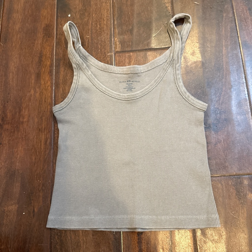 Women's Tan Ribbed Tank Top